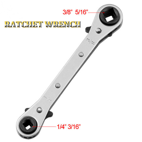 Adjustabl Ratchet Wrench Double Head Reversible Opening Changing Refrigeration Tools Car Repairing Ratchet Spanner Hand Tool ► Photo 1/6