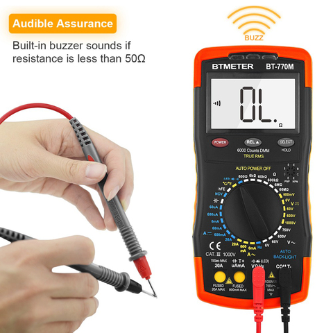 BTMETER BT-770M Digital Multimeter True RMS Auto Manual Ranging Multimeter Tester for AC DC Amp Ohm Volt NCV,6000 Counts ► Photo 1/6