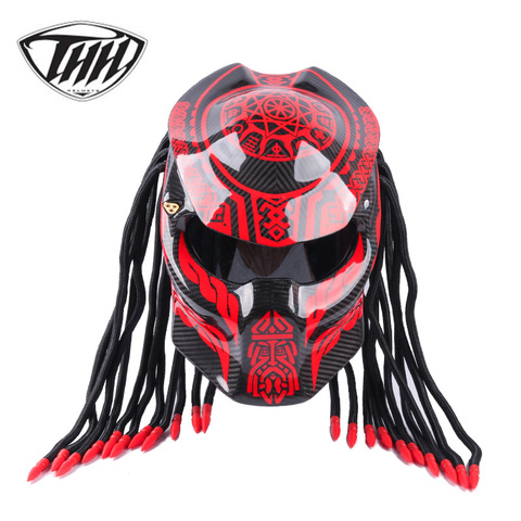 Predator Carbon Fiber Motorcycle Helmet Full Face Iron Warrior Man helmets DOT Certification ► Photo 1/2