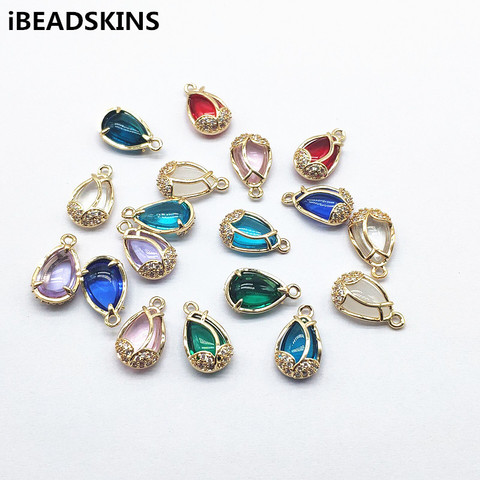 New arrival! 17x10mm 50pcs Zircon/Crystal glass Drop shape Charm for Earrings parts,hand Made Earrings Findings Jewelry DIY ► Photo 1/6