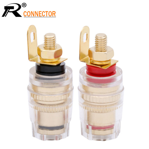 1pair/2pcs Banana Connector 4mm Thread Medium Amplifier Speaker Spade Terminal Binding Post Banana Plug Socket Connector 33MM ► Photo 1/6