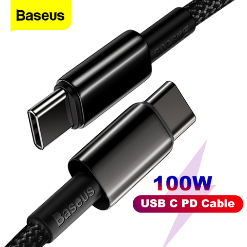 Baseus PD USB C To Type C Cable 100W QC4.0 3.0 USB-C Fast Charging Cable for Macbook Samsung S9 Xiaomi Poco X3 Huawei Data Wire ► Photo 1/6