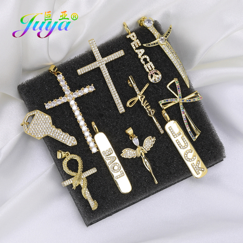 Juya DIY Religious Jewelry Components Supplies Luxury Saint Cross Charms Accessories For Prayer Christian Jesus Jewelry Making ► Photo 1/6