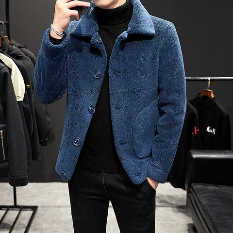 Autumn and Winter Fashion New Trend Double-sided Wear Cotton Jacket Male Urban Velvet Short Woolen Coat British Wind Slim Jacket ► Photo 1/6