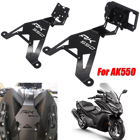 For KYMCO AK 550 AK550 ak550 Stand Holder Phone Mobile Phone GPS Plate Navigation Bracket Phone Holder USB BLACK ► Photo 1/6