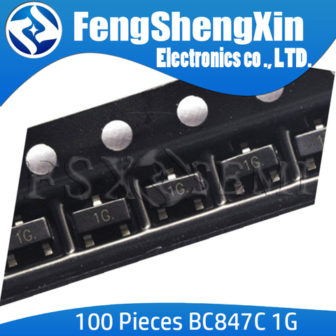 100pcs/lot BC847C SOT23 BC847 847C SOT SMD SOT-23 1G TRANSISTOR ► Photo 1/2