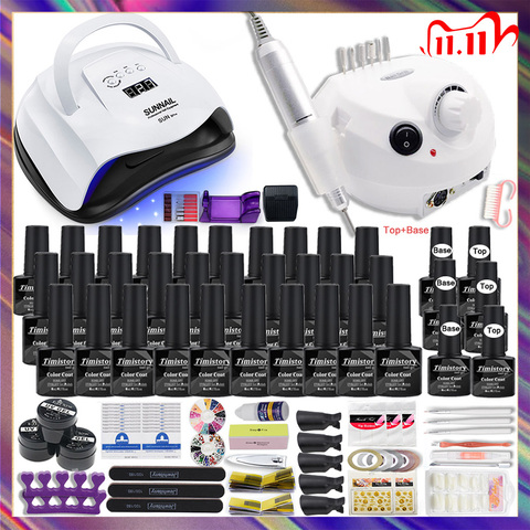 90W Nail Lamp Gift Set With 30 Colors Nail Gel Polish Set Manicure Set Acrylic Nail Kit With High Quality 20W Nail Drill Machine ► Photo 1/6