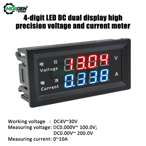M4430 DC 100V 200V 10A Electronic Volt AMP Meter Tester Digital Voltmeter Ammeter 0.28'' LED Display Voltage Regulator ► Photo 1/6