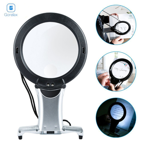 Hands Free LED loupe Lighted Reading Magnifier Table Hanging Magnifying Glass For Seniors Sewing Cross Stitch Embroidery Repair ► Photo 1/6