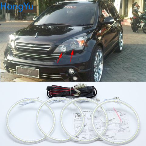 For HONDA CR-V CRV 2007 2008 2009 2010 2011 Super Bright white color 3528 SMD led Angel Eyes kit daytime running light DRL ► Photo 1/6