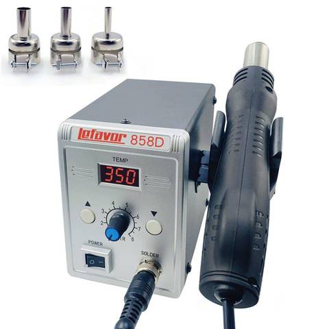 Hot air gun 858D 2 in 1 soldering station 700W 110V 220V BGA Rework SMD SMT welding repair tool Heat gun LED Digital Solder ► Photo 1/6