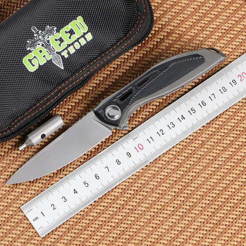 Green thorn Noen folding knife D2 blade bearing G10 Titanium 3D handle camping outdoor fruit knife practical folding knife EDC ► Photo 1/6