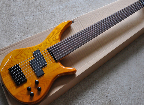 7 Strings Fretless Electric Bass with Elm Body,Rosewood Fretboard,Providing Customized Service ► Photo 1/5