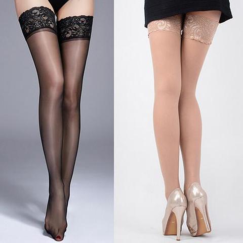 Huge Elastic Women's Stocking Sexy Lace Top Floral Silicon Strap Anti-skid Thigh Nightclub hot Apparel High Stockings women ► Photo 1/6