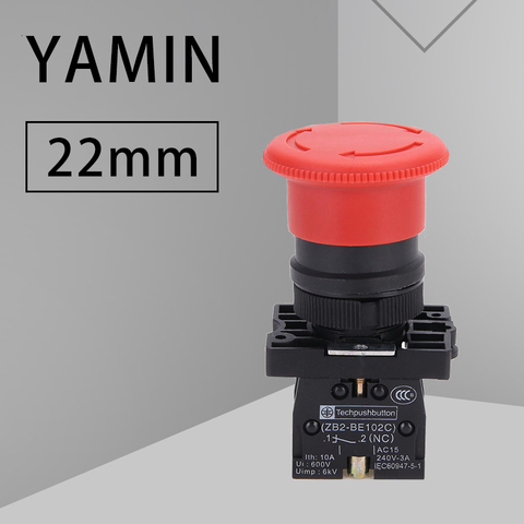 P172 Red NC 22mm Emergency Stop Mushroom Push button switch XB2-ES542 Control electrical starter switch 220V 10A ► Photo 1/3