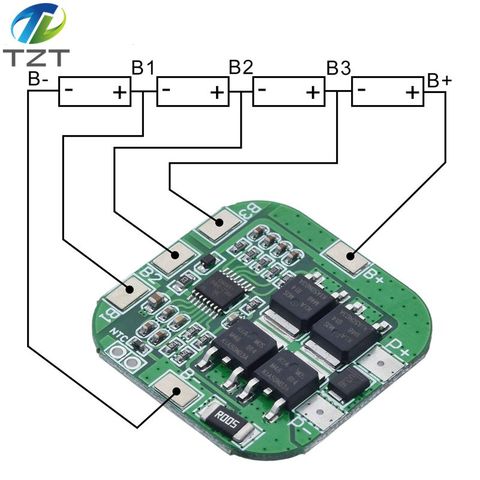 TZT 4S 14.8V / 16.8V 20A peak li-ion BMS PCM battery protection board bms pcm for lithium LicoO2 Limn2O4 18650 li battery ► Photo 1/6