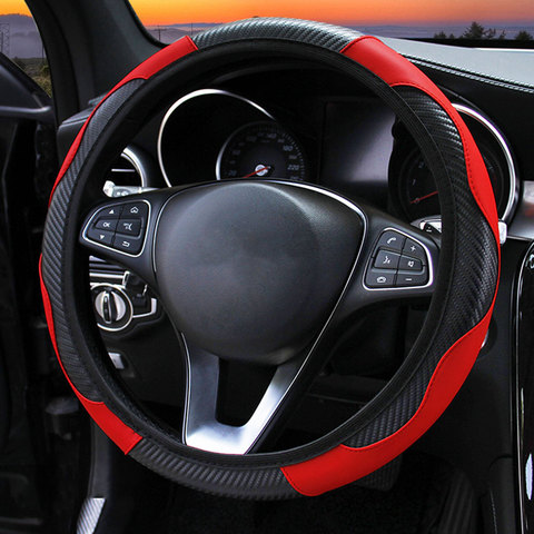 Carbon Fiber Car Steering Wheel Cover For kia sportage rio 3 sorento picanto niro ceed optima cerato armrest soul k5 forte ► Photo 1/6