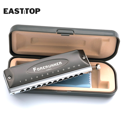 EASTTOP Harmonica Music Instruments Key of C 12 Holes 48 Tones Chromatic Instrumentos Musicales Chromatic Competitive 1248NV ► Photo 1/6