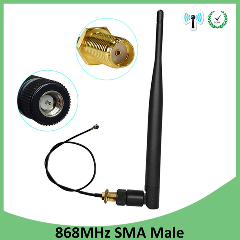 868MHz 915MHz lora Antenna 5dbi SMA Male Connector GSM 915 MHz 868 MHz antena antenne waterproof +21cm RP-SMA/u.FL Pigtail Cable ► Photo 1/6