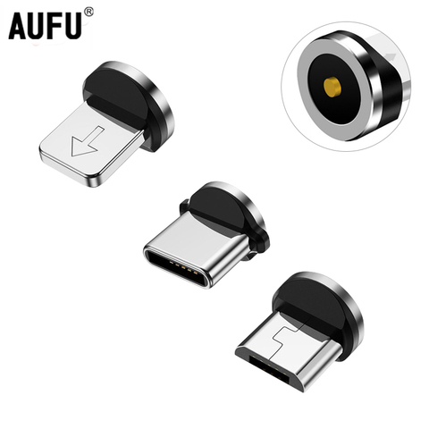 Round Magnetic Cable plug Type C Micro USB C Plugs Fast Charging Adapter Phone Microusb Type-C Magnet Charger Plug No USB Cord ► Photo 1/6