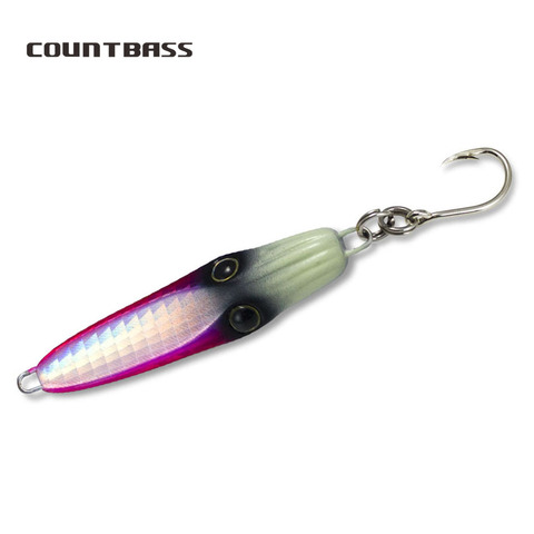 30g 1.06oz Luminous Squid Jigging Lures rigged VMC hook, Lead Metal Fishing Lure Bass Game Snapper Jigs ► Photo 1/6