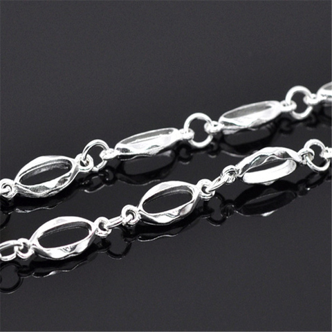 1M Doreen Box Links-Opened Chains Findings SP Oval and Round Alloy Silver Color 20x7mm For DIY Necklace Bracelet Jewelry Making ► Photo 1/3