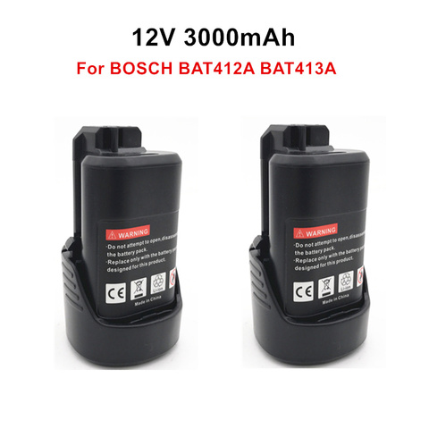 3.0Ah 10.8V 12V Li-ion Rechargeable Battery pack replace for BOSCH cordless Electric drill screwdriver BAT411 BAT412 BAT412A ► Photo 1/4