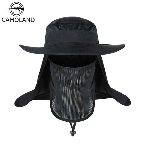 CAMOLAND Summer UPF 50+ Sun Hat Women Men 2 IN 1 Bucket Hats With Face Neck Flap Male Windproof Fishing Hat Outdoor Hiking Caps ► Photo 1/6