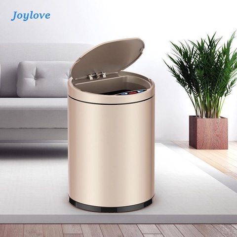 Joylove Intelligent Trash Bin Home Living Room Bedroom Kitchen Bathroom Automatic Induction Trash Can Stainless Steel Trash Can ► Photo 1/6