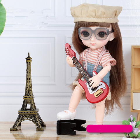 New Arrival 13 Moveable Jointed 16cm Dolls 1/12 Bjd Doll Dress Up with Clothes Shoes Glasses Dolls Toy for Girls Gift ► Photo 1/6