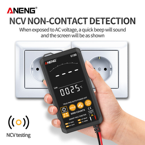 ANENG 618B Digital Multimeter Touch DC/AC True RMS Professional Analog Test Multimetro Transistor Capacitor NCV Testers Meter ► Photo 1/6