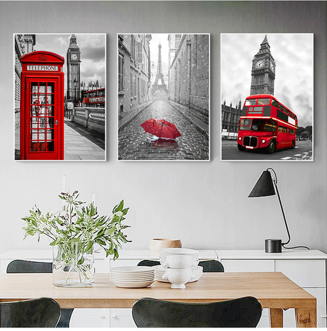 Nordic s And Prints Paintings For Living Room Wall Art Decorative Pictures Canvas Print City London Paris Landscape ► Photo 1/6