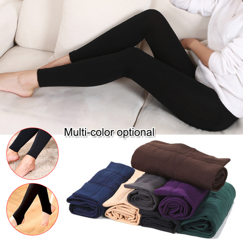 Autumn winter woman thick warm leggings candy color brushed charcoal stretch fleece soft fleece lined thermal Pants Leggings ► Photo 1/6