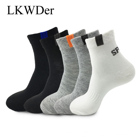 LKWDer 5 Pairs/lot Spring Autumn Men's Long Tube Cotton Socks Men Sweat-absorbent Casual Deodorant Sports Socks Meias Wholesale ► Photo 1/6