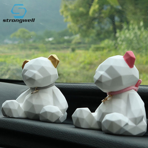 Stongwell Nordic Origami Geometric Bear Abstract Sculpture Lucky Animal Figurines Car Decoration Aromatherapy Gypsum Crafts Gift ► Photo 1/6