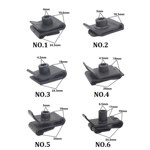 U-Type Fender lining Nut clips For Toyota Mazda JAC fixed clamp plastic fastener nut grommet Clip ► Photo 1/6