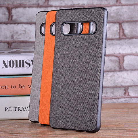 Case for Samsung galaxy S10 Lite S10E S10 Plus 5G coque Luxury textile Leather skin soft TPU hard PC cover for samsung S10 case ► Photo 1/6