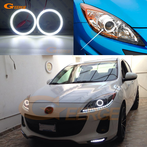 For Mazda 3 mazda3 BL 2009 2010 2011 2012 2013 Excellent Ultra bright smd led Angel Eyes kit DRL ► Photo 1/6