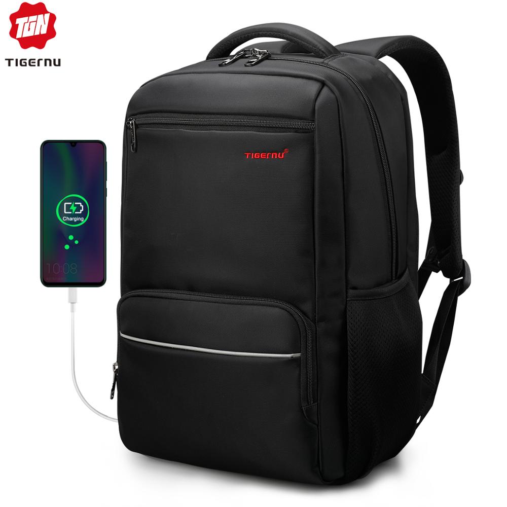 Tigernu USB Recharging Men 15.6 inch Laptop Backpacks Student Schoolbag For Boys Tigernu Mens Anti Theft Backpack Shockproof 15.6 Laptop Bag  main image 4