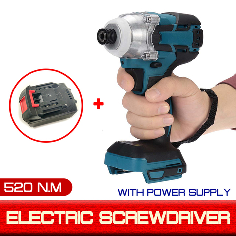 18V 520 N.m Cordless Electric Screwdriver Speed Impact Wrench Rechargable Brushless Drill Driver+ LED Light For Makita Battery ► Photo 1/6