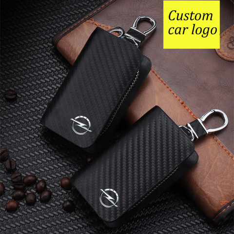 Key Holder For Car Keys Wallet Pouch Bag Genuine Leather Keychain Housekeeper Car Key Case Organizer Key Cover With Car Logo ► Photo 1/6