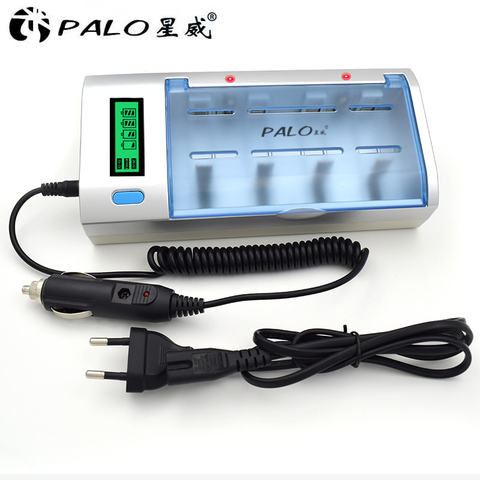 2022 Newest Smart Intelligent LCD Display Battery Charger For Rechargeable NiCd NiMh AA/AAA/C/D lithium 6F22 9V Size Batteries ► Photo 1/6