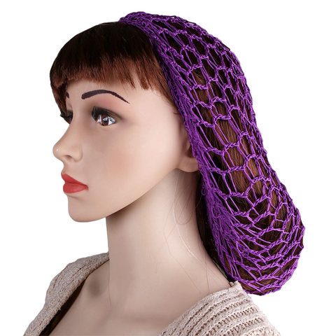 Wide Band Mesh Snood Hair Net Headbands Lady Turban Hair Accessories Women Soft Rayon Crochet Hairnet Oversize Knit Hat Cap ► Photo 1/6