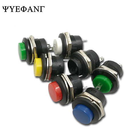 5Pcs Push Button Switch R13-507 Reset Start Switch Diameter 16mm No Lock Red Green Color ► Photo 1/1