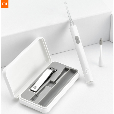 new xiaomi huohou Luminous portable ear armor set USB charging Small portable Detachable Washable ear-pick Nail clippers set ► Photo 1/6