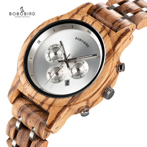 Bobo Bird Wooden Women's Watches Ladies Watch Female 2022 Luxury Quartz Watch for Women Chronograph WristWatch Auto Date ► Photo 1/6