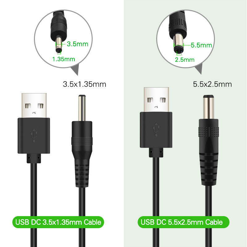 Ankndo Dc Jack Power Cable Connector 5.5*2.5Mm 3.5*1.35Mm DC Cable Usb To Dc Extension Cable for Router Speaker Charger Cable ► Photo 1/6