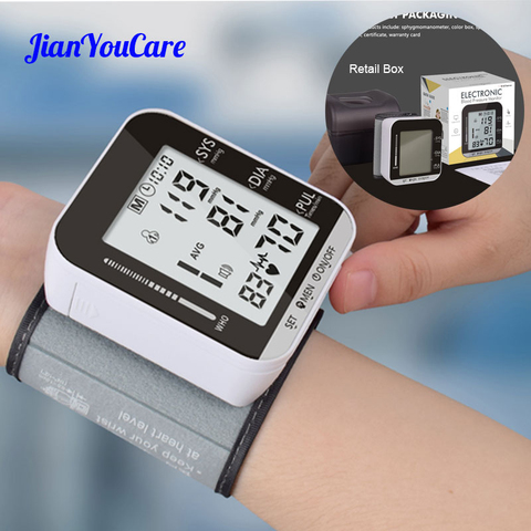 Health Care Automatic Wrist Blood Pressure Monitor + case Digital LCD Wrist Cuff Blood Pressure Meter Esfingomanometro Tonometer ► Photo 1/6