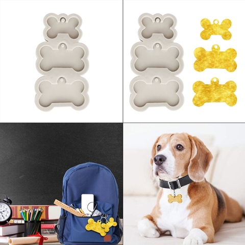 Dog Tag Bone Shaped Keychain Pendant Mold DIY Dog Tag Resin Mold Crystal  Epoxy Silicone Mold Jewelry Making Casting Mould - AliExpress