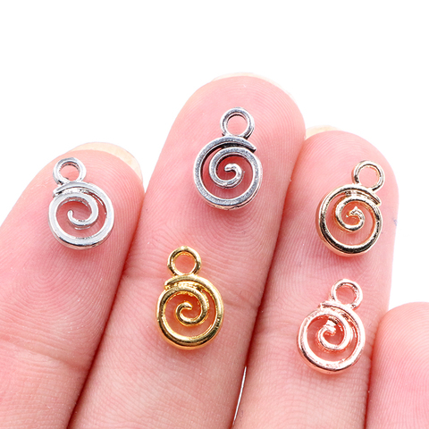 11x8mm 30pcs Antique Silver Plated KC Gold Colors Rhodium Swirl Handmade Charms Pendant:DIY for bracelet necklace ► Photo 1/3